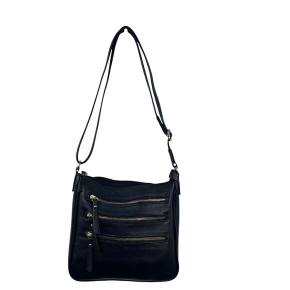 Roma Cowhide Black Leather Concealed Hand Gun Carry Cross Body Purse Organizer - Picture 1 of 10